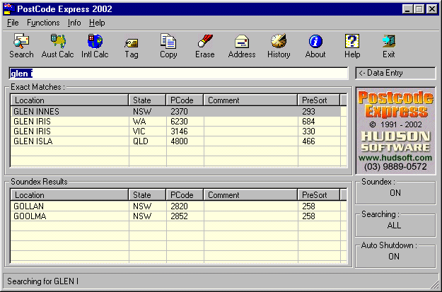 PostCode Express Screenshot